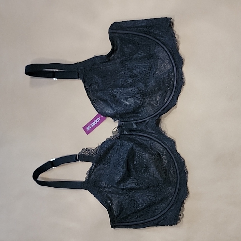Adore Me Size 42DD Jet Black Hannalee Full Coverage Bra, NEW with Tag